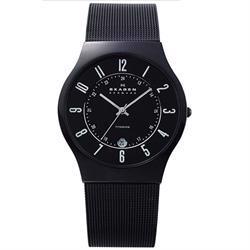 Image of Sort Skagen titanium herreur